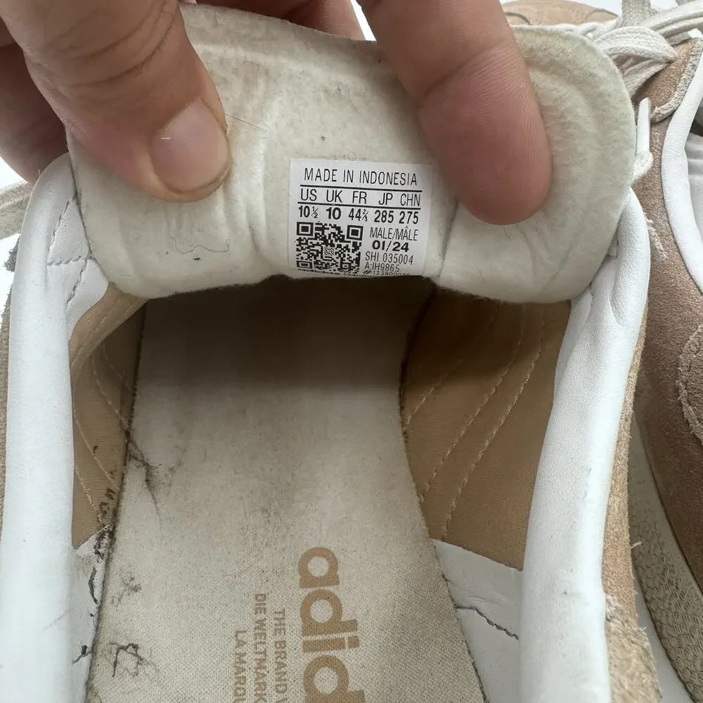 Adidas Originals Gazelle Magic Beige/Cloud White/Magic Beige Size 10.5